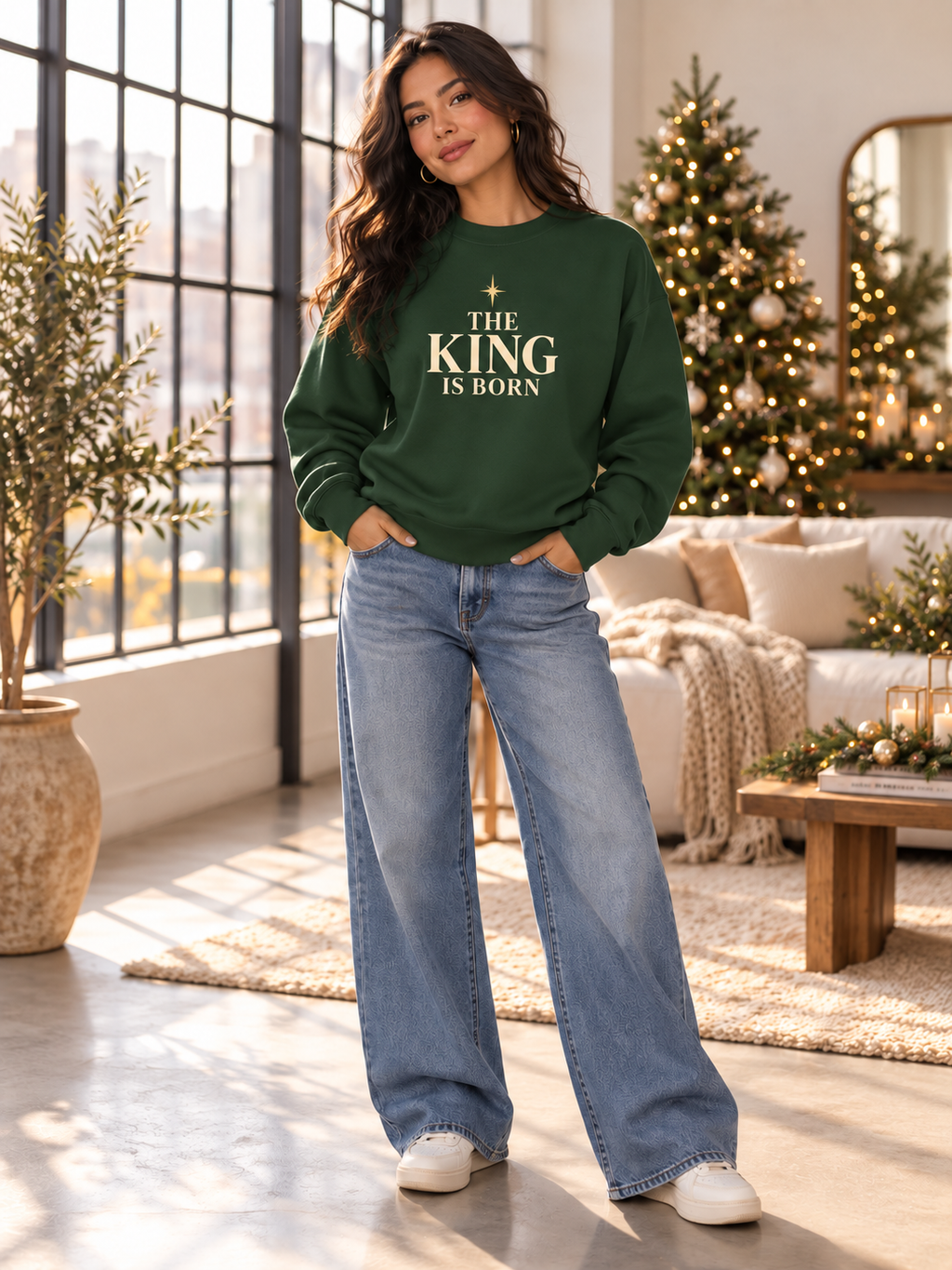The King Is Born Christmas Sweatshirt | Proverbs 31 Co.